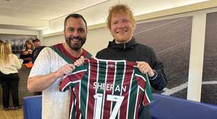 Ed Sheeran assiste jogo do Fluminense antes de show no Rock in Rio