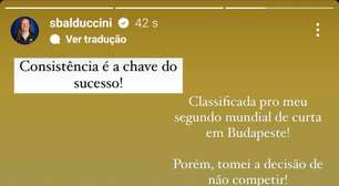 Stephanie Balduccini pede dispensa do Mundial de Curta