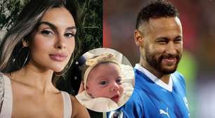 Amanda Kimberlly comemora dois meses de vida de Helena, sua filha com Neymar: 'Gritinhos, sorrisos e muita baba'