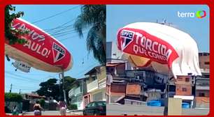 Dirigível que fazia publicidade para o São Paulo FC cai sobre casas em Osasco (SP)