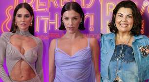 Jeans, transparência, decote: Deborah Secco, Fabiana Karla e Alice Wegmann se reúnem na festa de 'Rensga Hits!'