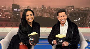 Apresentadores do SBT se estranham ao vivo: 'Não para de falar'