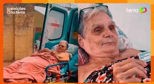 De maca, Idosa de 72 anos chega para votar em escola de Rondônia