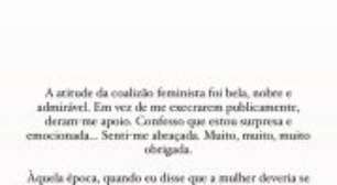 Cíntia Chagas se desculpa por ter defendido submissão a homem: 'Infeliz'