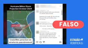 Furacão Milton não fez rota 'quase sobrenatural' mostrada em postagem no Instagram