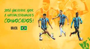 Grêmio tem três jogadores convocados para a Seleção Brasileira Sub-20