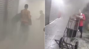 Vídeo mostra desespero de lojistas em shopping do Brás atingido por incêndio: 'Não dá para buscar roupa'