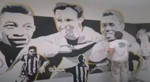 Santos apaga mural com autógrafos de jogadores históricos do clube