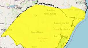 Alerta amarelo INMET: Chuvas e ventos intensos com potenciais riscos no RS