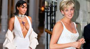 Kim Kardashian chama atenção ao usar colar de crucifixo icônico de Lady Di