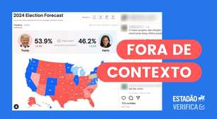 Imagem que indica vitória de Trump é de site de apostas, não de 'maior projetor das eleições'