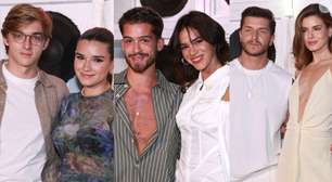 Bruna Marquezine, de all white, e João Guilherme, filho de Huck com namorada, e mais (casais de) famosos se reúnem em festa