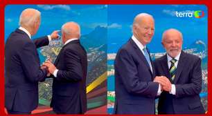 De mãos dadas com Lula, Biden se encanta com Cristo Redentor em painel do G20