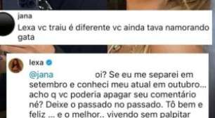 Traiu? Lexa rebate acusação grave de internauta: 'Deixe o passado'