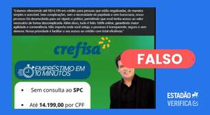 Anúncio falso de empréstimo facilitado da Crefisa direciona usuário a site fraudulento