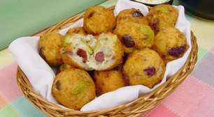 Bolinho de bacalhau com azeitonas: perfeito para o Happy Hour