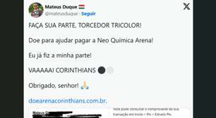 Gratidão! Torcedores do Fluminense fazem pix para o Corinthians