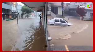 Chuva intensa alaga ruas e causa estragos em Joinville e outras cidades de Santa Catarina