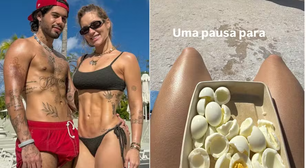 Virginia Fonseca leva ovos para praia, e segue dieta polêmica