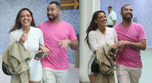 É o Brasil do Brasiiiiil! Confirmados no 'BBB 25', Gil do Vigor e Beatriz do Brás são clicados 'tricotando' em aeroporto do Rio