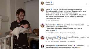 Eliezer mostra foto rara de Ravi, que completou 1 mês de vida no hospital