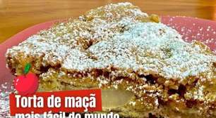 Torta de maçã alemã que fica ótimaaposta de fazer golqualquer refeição do seu natal