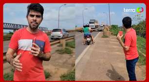 Vereador que fazia denúncia flagra o momento em que ponte desaba entre o Maranhão e o Tocantins