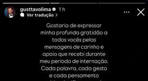 Após internação, Gusttavo Lima quebra silêncio e fala sobre estado de saúde