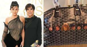 Kylie Jenner dá bolsa de R$ 24 mil de Natal para a mãe, Kris, com rosto das irmãs