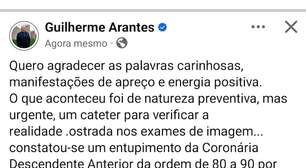 Guilherme Arantes explica internação e agradece 'de coração': 'Não podia perder o trocadilho'