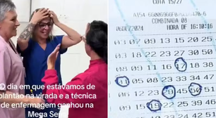 Técnica de enfermagem acha que ganhou na Mega, comemora com colegas de plantão e descobre erro na conferência