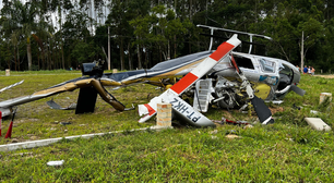 SC: Helicóptero cai com cinco pessoas a bordo em Penha