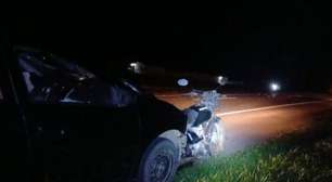 Acidente entre carro e moto deixa uma mulher morta na BR 116