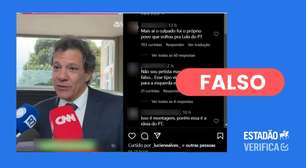 Vídeo em que Haddad parece dizer que o plano é 'taxar tudo' foi feito com inteligência artificial