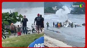 Vídeos mostram desespero de moradores e turistas com queda de avião em Ubatuba (SP)