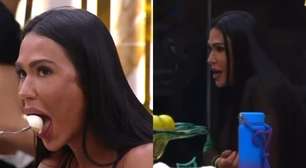 BBB 25: Com dieta de 40 ovos, Gracyanne confessa estar passando fome: 'Comendo 4'