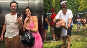 Discreto, Rodrigo Santoro faz rara aparição com a esposa e se declara