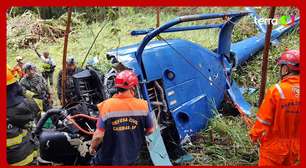 Helicóptero cai em Caieiras, na Grande SP, com quatro pessoas a bordo