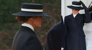 Melania aposta em look monocromático para posse de Donald Trump