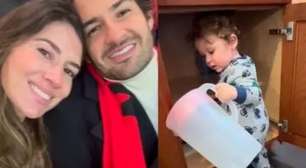 Bagunceiro! Filho de Rebeca Abravanel e Alexandre Pato diverte a web com bagunça