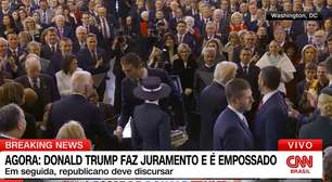 Gesto do caçula de Trump chama a atenção na transmissão da posse na TV