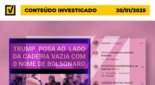 Imagem de Trump ao lado de cadeira com nome de Bolsonaro foi criada com IA