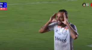 Guilherme, do Santos, imita comemoração de Neymar em gol contra o Palmeiras