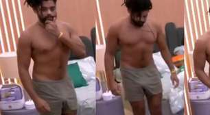 'Aline tá bem servida': Diogo Almeida atiça a web ao acordar 'animado' e mostrar demais no 'BBB 25'; veja vídeo