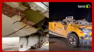 Veja como ficou o avião e carro de manutenção que colidiram em aeroporto no Rio de Janeiro