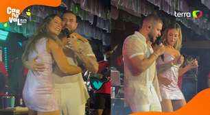 Paolla Oliveira curte samba com Diogo Nogueira antes de despedida na Grande Rio