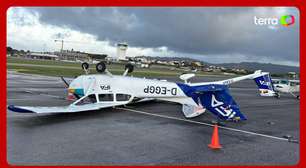 Tempestade com ventos de mais de 120 Km/h deixa aviões de ponta-cabeça em Portugal