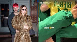 Hailey Bieber revela homenagem fofa ao Brasil em roupa do filho com Justin, Jack Blues