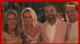 Ana Maria Braga é carregada por convidados ao celebrar casamento com Fabio Arruda