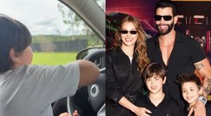 Vídeo: De novo? Filho de Gusttavo Lima, de 7 anos, é flagrado dirigindo carro sem cinto